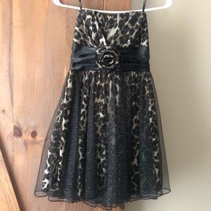 Speechless Strapless Cheetah Prom Formal Dress.  Size 5